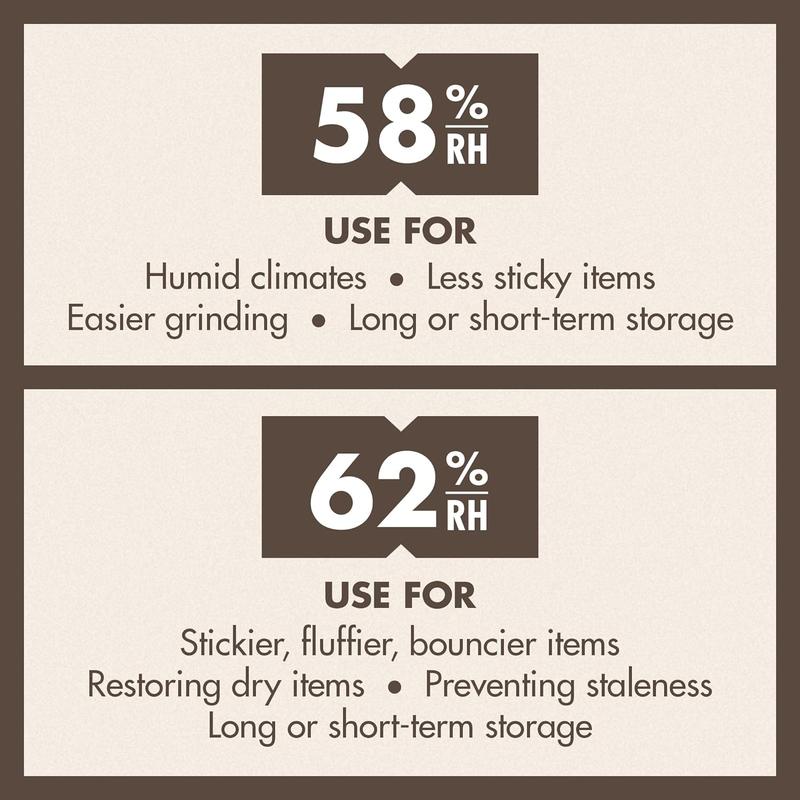 Boveda 62% Two-Way Humidity Control Packs, Size 4, 10 Pack, Moisture Absorbers for Small Storage Containers, Resealable Bag