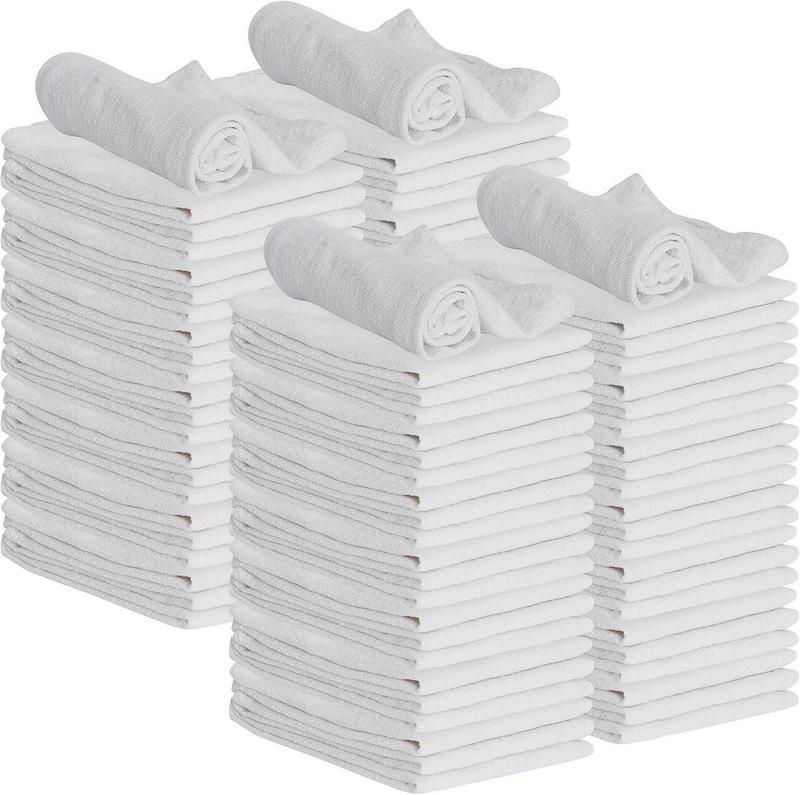 100 Pack 12x14 Blue Shop Towel  Cotton, Super Absorbent and Durable for Car, Reusable