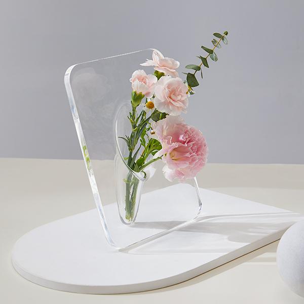 Christmas Frame Flower Vase - Clear Acrylic Vases for Flowers,  mother daughter ornate vase Modern Art Vases for Home Decor,  Vases for Desktops Bookshelf Bedroom Living Room Wedding House  Gifts Ornaments ceramic vas pansy  vase bow flower vase clay