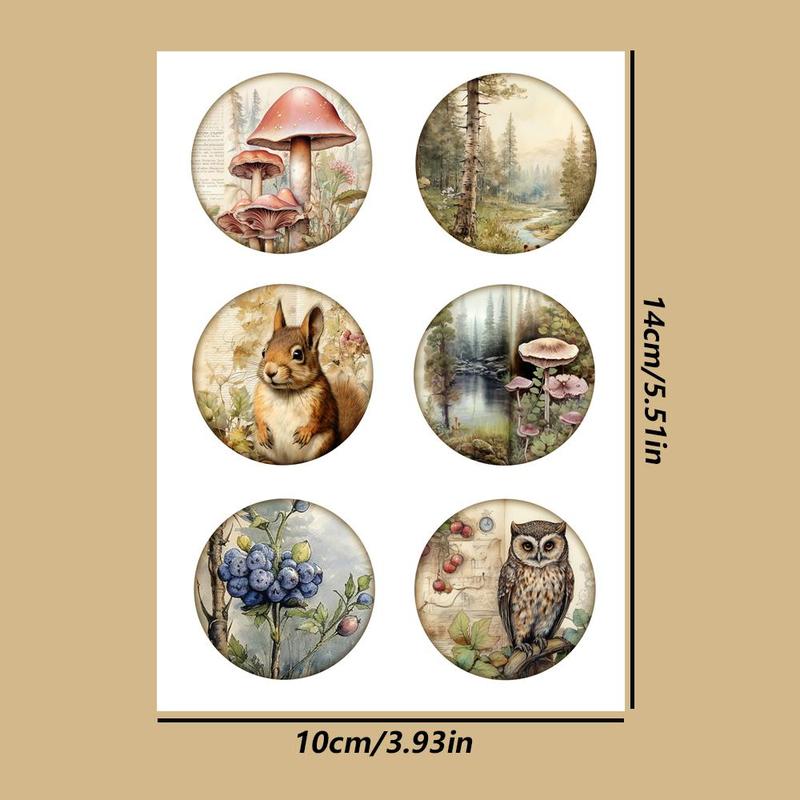 96pcs Animal Forest Themed Decorative Sticker, Decorative Collage Decal, DIY Decorative Sticker For Stationery Computer Water Bottle Skateboard