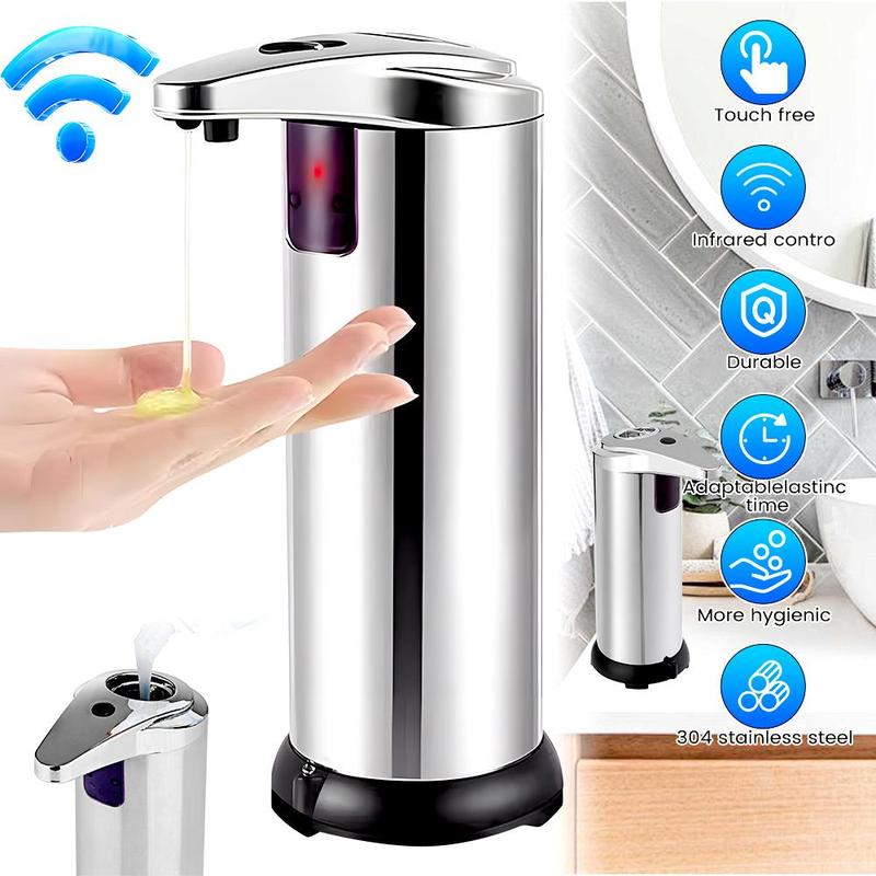 Automatic Liquid Infrared Sensor Soap PumpSoap Dispenser, Touchless Dish Soap Dispenser with Waterproof Base, 3 Adjustable Soap Volume Hand Soap Dispenser, Infrared Sensor Soap Pump for Kitchen Bathroom Office Hotel