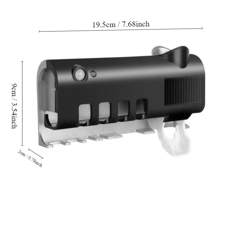 Toothbrush Uv Sterilizer, Solar Panel Toothbrush Holder, Wall Mounted Toothbrush Storage Rack, Bathroom Organizer, Smart Sanitizer Bathroom Accessories