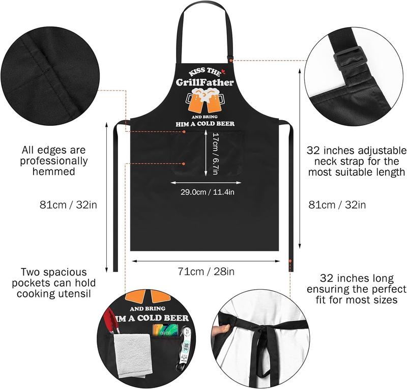 Funny Apron for Men with 2 Pockets Christmas Gift for Dad Husband MaleFriend Birthday Naughty Gift for Men