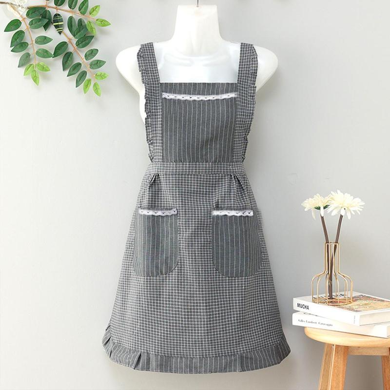 Plaid Pattern Apron for Women, 1 Count Kitchen Apron, Household Cooking Apron, Kitchen Accessories, Home Accessories