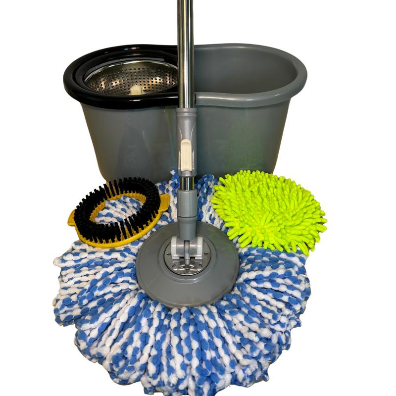 That Girl Bundle,Tovar Mop,Single (One) Bucket system, Duster, Spin Right Brush, Microfiber Mop Head, Stainless Steel Wringer, Tall 61