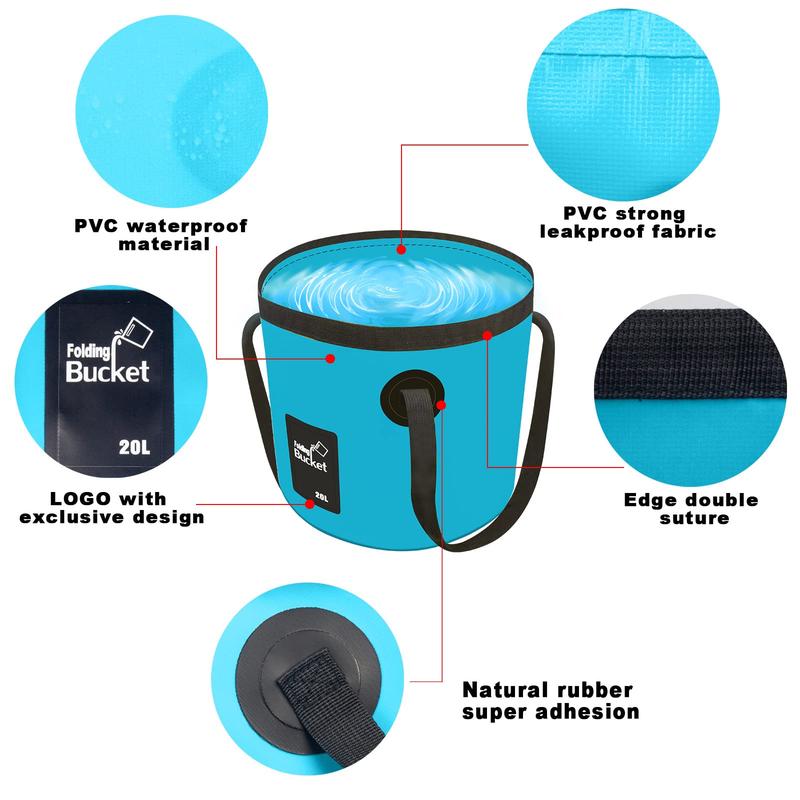 Collapsible Bucket, 1 2 Counts Portable Foldable Bucket with Handle & Storage Bag, Wash Basin for Fishing Car Washing Camping Hiking