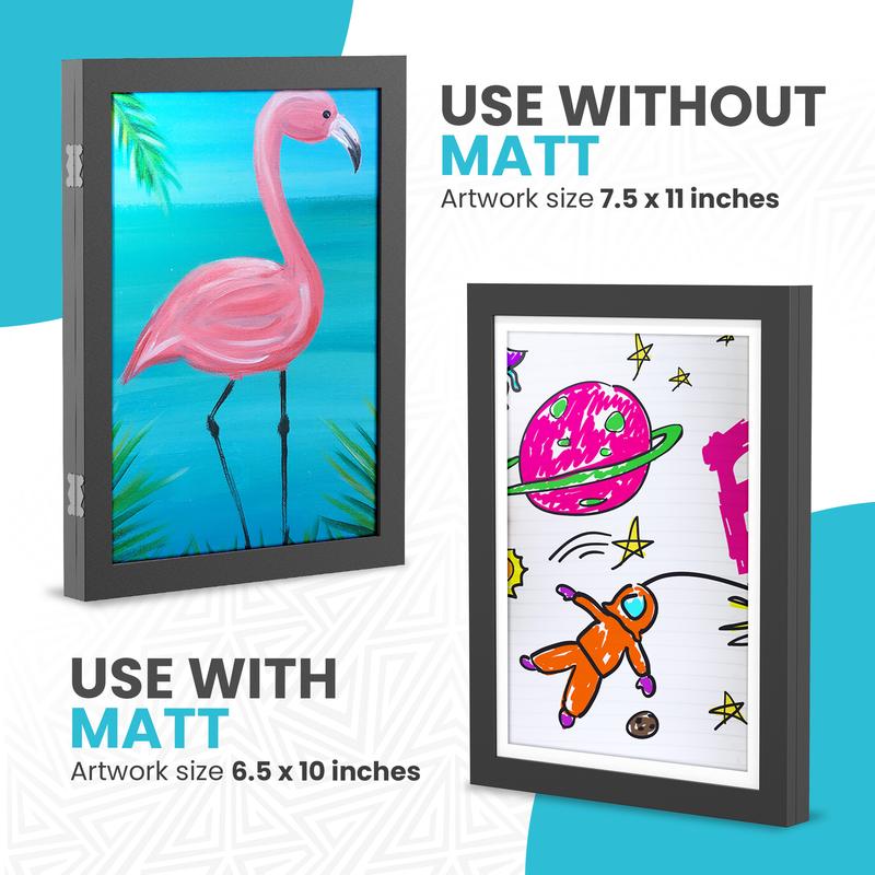 1 Pc Kids Art Frame (13x10) - Magnetic Photo Frame - Kids Art Frame Changeable - Holds 150-200 Artwork