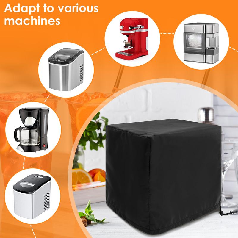 Ice Maker Cover 420D Oxford Cloth Ice Maker Dust Cover Portable Ice Cube Maker Cover Wear Resistant Ice Maker Protector with Drawstring Easy to Use