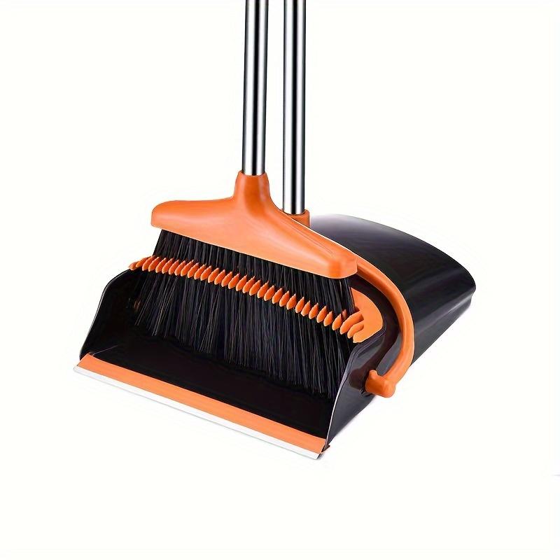 Broom and Dustpan Suit, Suitable for Home, Office, Indoor and Outdoor Cleaning, Vertical Broom and Dustpan