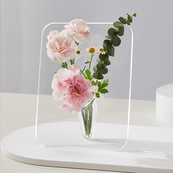 Christmas Frame Flower Vase - Clear Acrylic Vases for Flowers,  mother daughter ornate vase Modern Art Vases for Home Decor,  Vases for Desktops Bookshelf Bedroom Living Room Wedding House  Gifts Ornaments ceramic vas pansy  vase bow flower vase clay