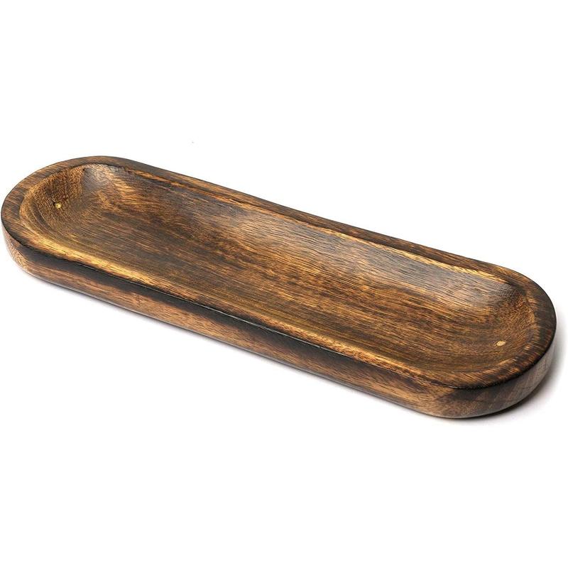 - Traditional-Handmade-Tray-Burner Wooden-Trat-Incense-Stick-Holder Ash-Catcher-Stand for--Meditation-Yoga (11x4x1.22 Inches)