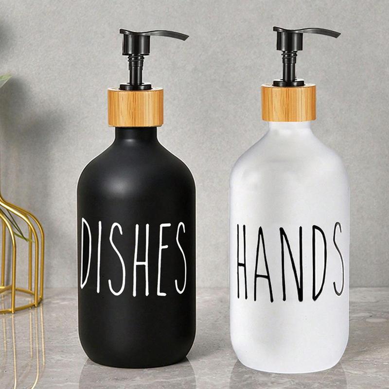 2pcs set Frosted Hand Sanitizer Bottle, Press Type Liquid Dispenser, Empty Bottle for Lotion, Shampoo, Hand Sanitizer, Shower Gel, Christmas Gift, 2024 Home Bundles