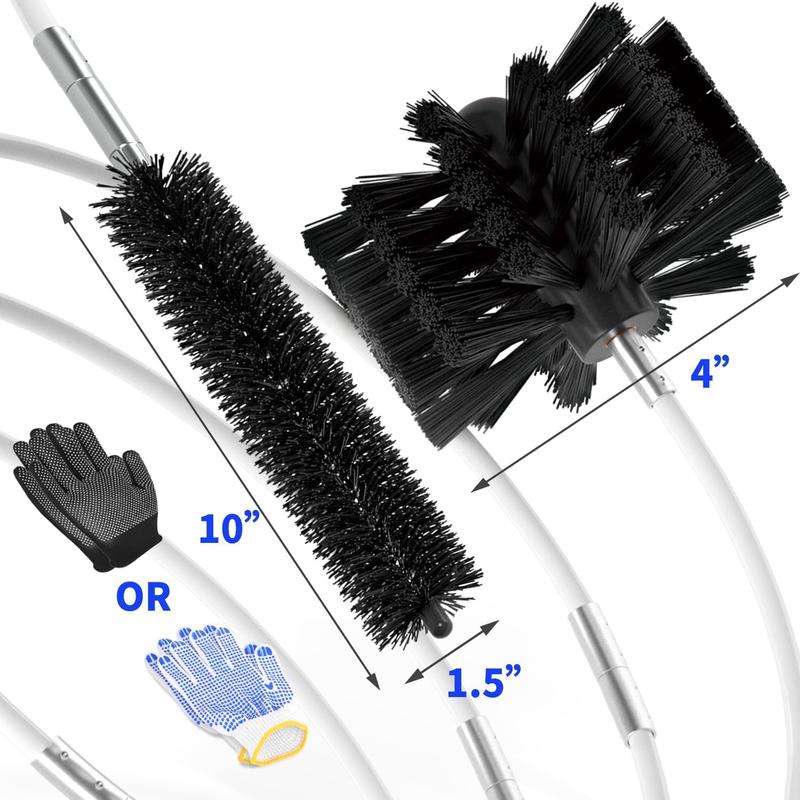 40  Dryer Vent Cleaner Kit Flexible Lint Brush with Drill Attachment, Extends Up to 40  for Easy Cleaning, Synthetic Brush , Use with or Without a Power Drill