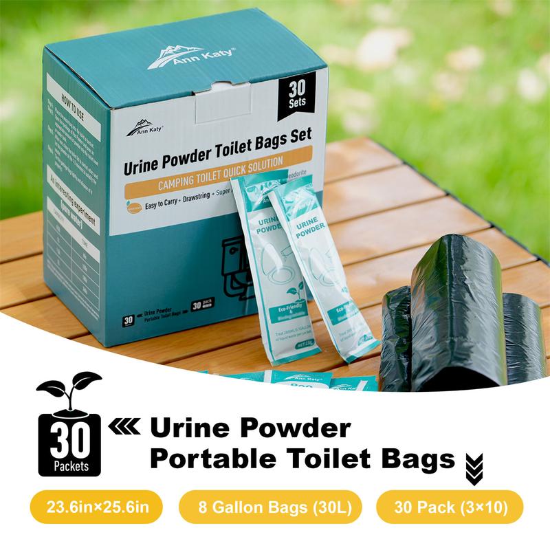 Ann Katy Portable Toilet Trash Bags, Portable Toilet Powder. Odor neutralizing quick acting gel. For use in 5 gallon buckets.