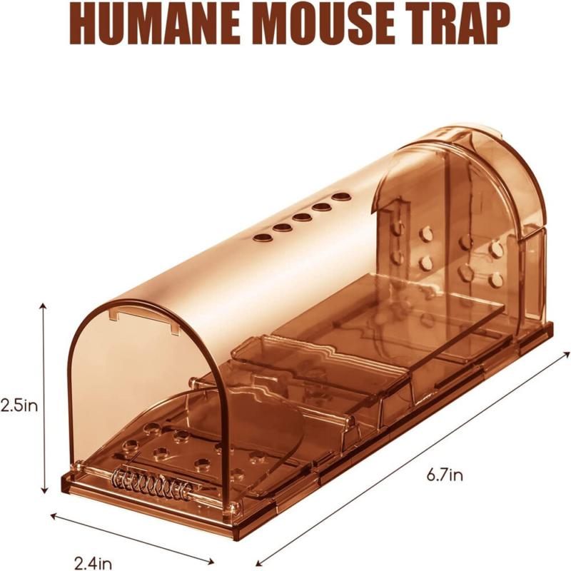 NEW 4Pcs Rodent Animal Mouse Humane Rat Live Trap Cage Mice Rat Bait Brown