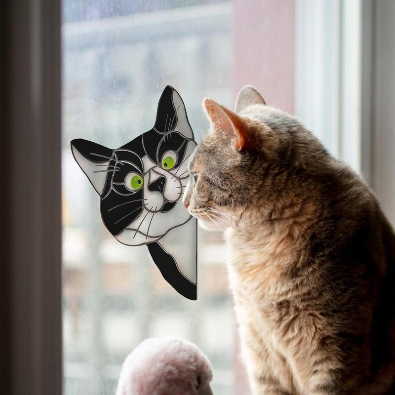 Cute Cat Pattern Glass Window Sticker, 1 Count Self-adhesive Decorative Sticker, Waterproof & Moisture-proof Decorative Film for Glass Tiles & Walls