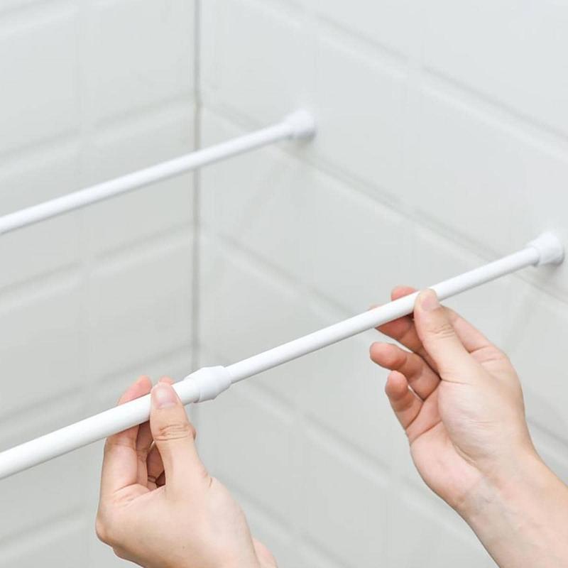 Punch-free Shower Curtain Rod, 1 Count Mini Portable Adjustable Retractable Storage Rod, Multifunctional Bathroom Rod