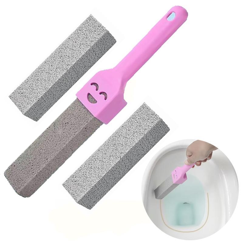 Pumice Toilet Bowl Cleaner with Handle, Scouring Stick for Removing Toilet Bowl Hard Water Rings, Calcium Buildup and Rust, Suitable for Cleaning Toilet, Bathroom