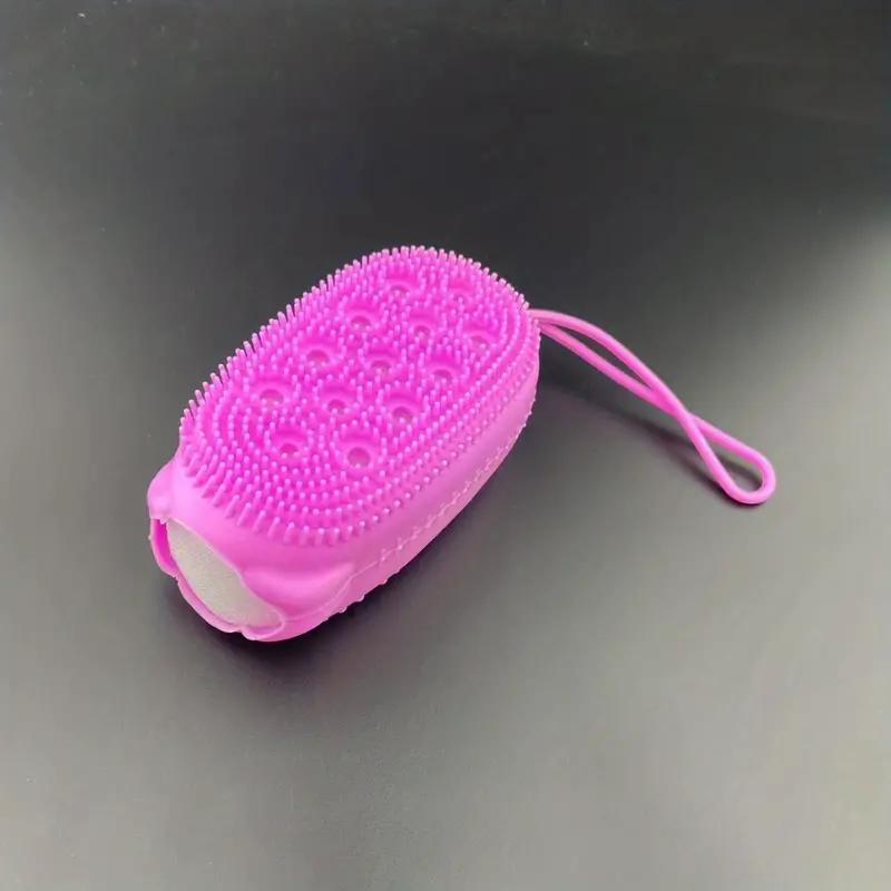 Random Color Double-sided Silicone Bath Brush, 2 Counts Exfoliating Deep Cleansing Shower Brush, Bathing Accessories for Home Bathroom