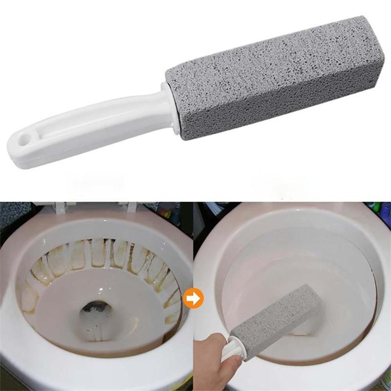 Pumice Toilet Cleaning Brush, 1 Count Plastic Toilet Stain Bathroom Scar Cleaning Brush, Yellow Scale Powerful Pumice Brush