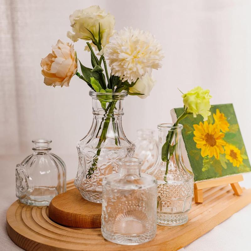 16Pcs Glass Bud Vase Set Small Flower Vase for Centerpieces Clear Bud Vases in Bulk  Mini Vintage Vase for Rustic Wedding Decorations