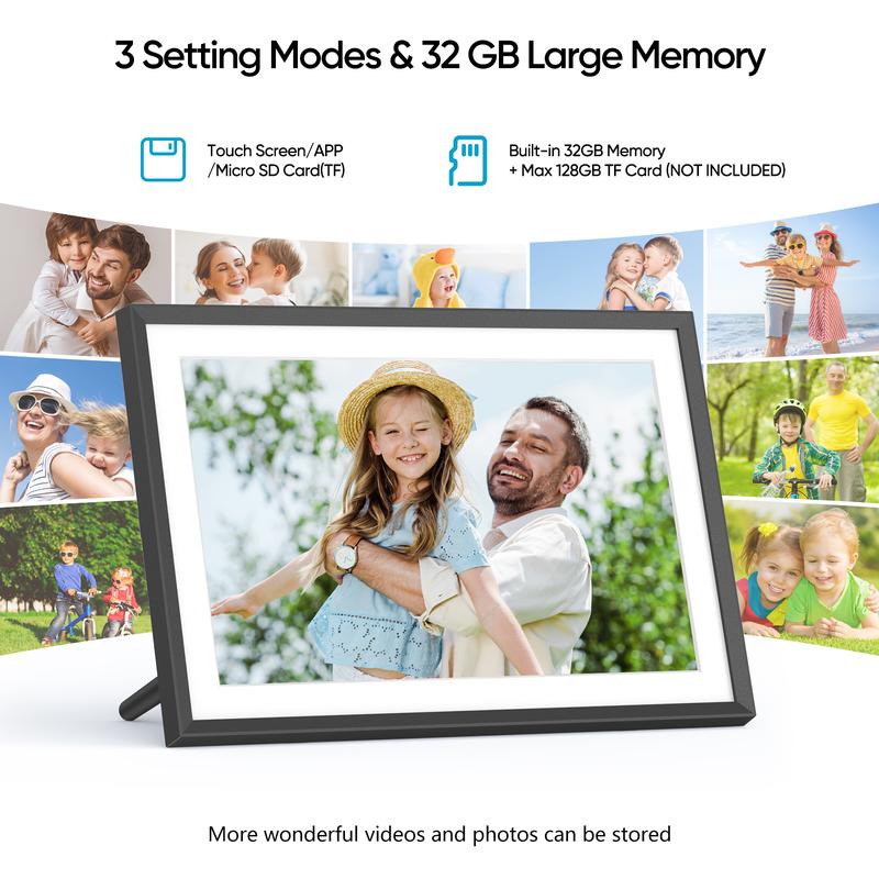 ARZOPA WiFi Digital Photo Frame 10.1 Inch IPS Touchscreen Electronic Photo Frame with 32GB Frameo Digital Picture Frames Share Photos Videos Music Calendar Alarm Auto Rotate Thanksgiving & Christmas Gift Perfect for Family & Friends Home Decor Gift Ideas