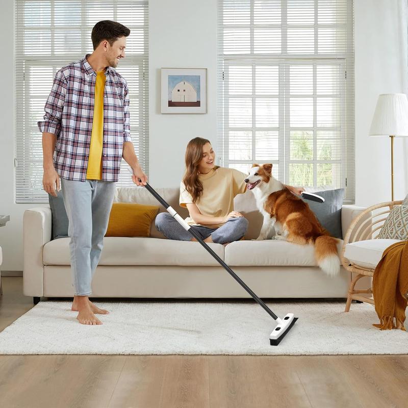 Pet Hair cleaning Broom with Carpet Rake and Squeegee, Fur Remover, Portable Detailing Lint Brush for Fluff Carpet, Window, Tile, Hardwood Floor