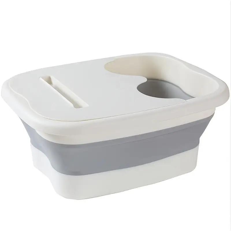 Collapsible Foot Bath Basin, Portable Foot Soaking Tub with Lid, Foot Soaking Bath Basin, Household Foot Spa Bucket for Home Bathroom Travel