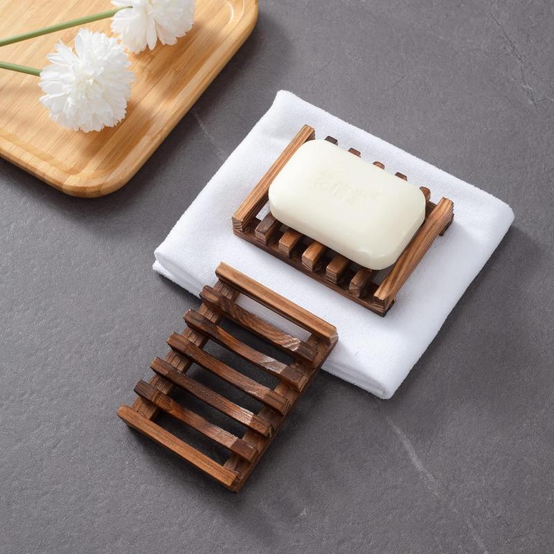 Wooden Soap Dish for Shower,Set of 2 Shower Soap Holder,Self draining Bar Soap Holder for Bathroom, Soap Saver Soap Tray Soap Stand for Homemade Soap,