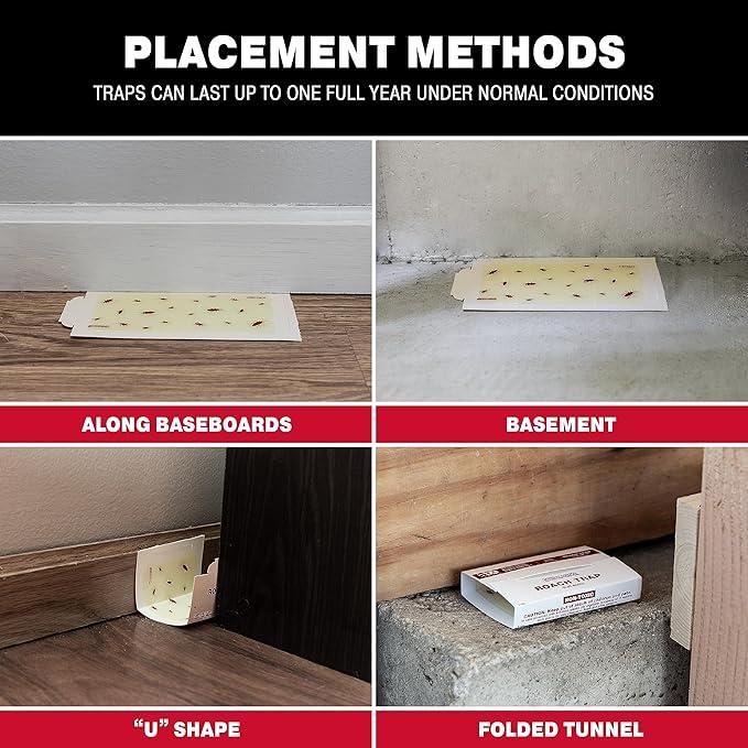 Catchmaster Roach Trap Glue Boards 6-Pk, Adhesive Bug Catcher, Scorpion, Spider, Cricket, & Cockroach Traps for Home, Bulk Glue Traps for House & Garage, Pet Safe Pest Control