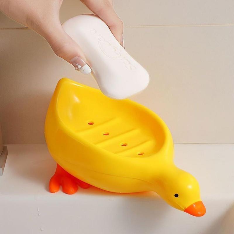 Duck Design Soap Dish, 2 Counts Cute Duck Shaped Soap Bar Holder, Soap Bar Container, Bathroom Accessories