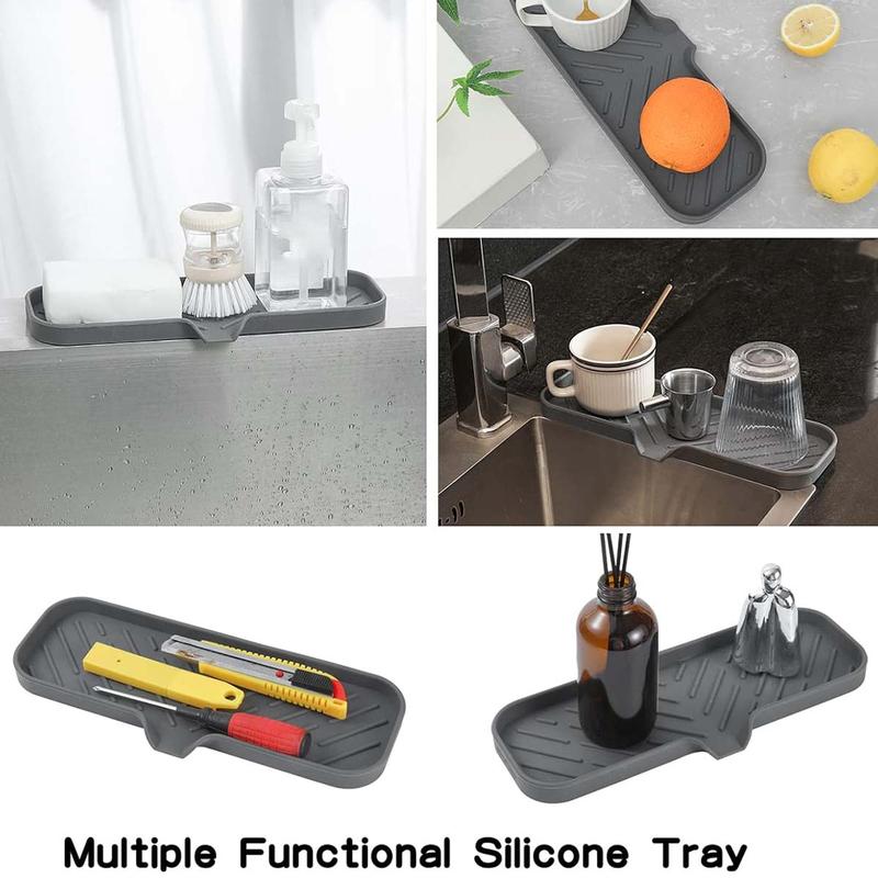 Silicone Soap Dish, Non-slip Soap Drain Mat, Durable Soap Holder, Kitchen Sink Organizer, Bathroom Accessories