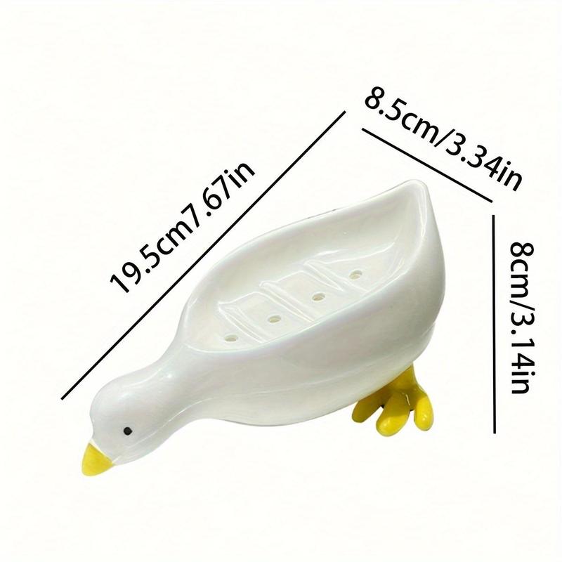 Duck Design Soap Dish, 2 Counts Cute Duck Shaped Soap Bar Holder, Soap Bar Container, Bathroom Accessories