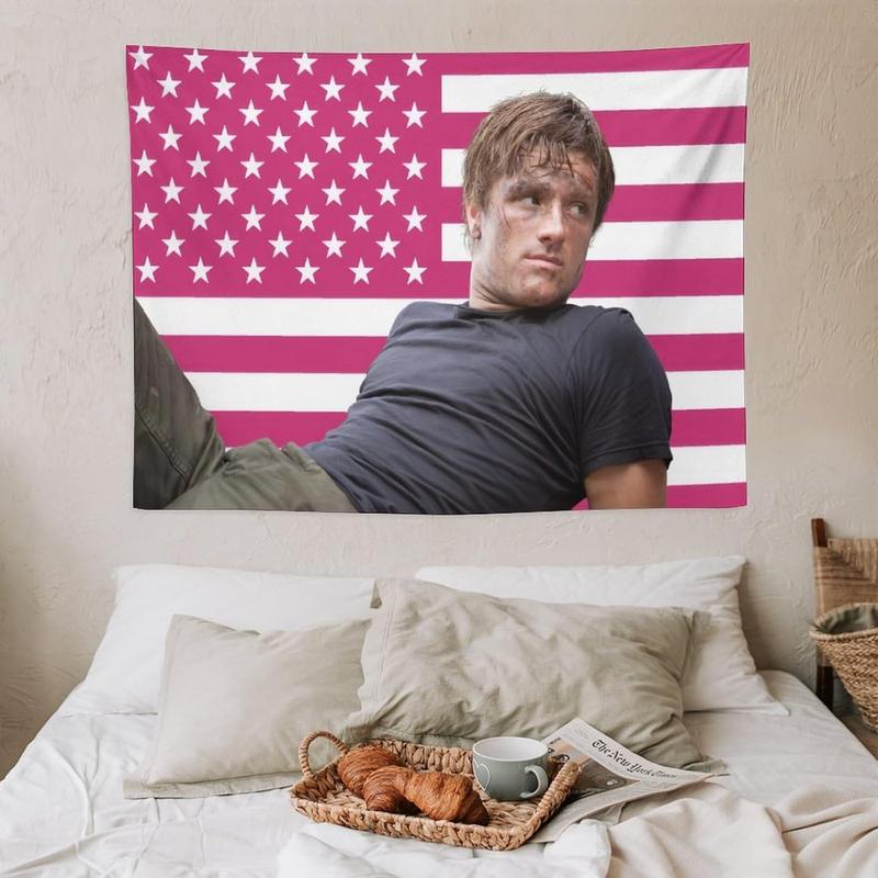 MAOQIANMAN Josh Actor hutcherson Tapestry Wall Hanging Flag Art Aesthetic Poster Dorm Tapestries For Bedroom Party Home Living Room Decor 30